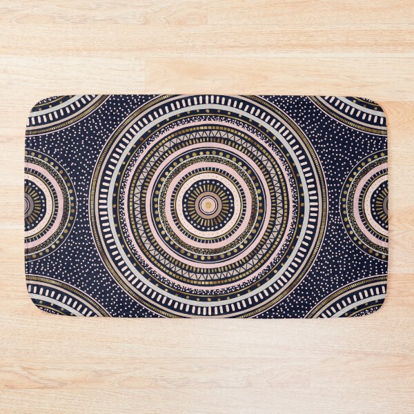 Item preview, Gold Pink Geometric Doodles Blue Mandala designed and sold by NdesignTrend.