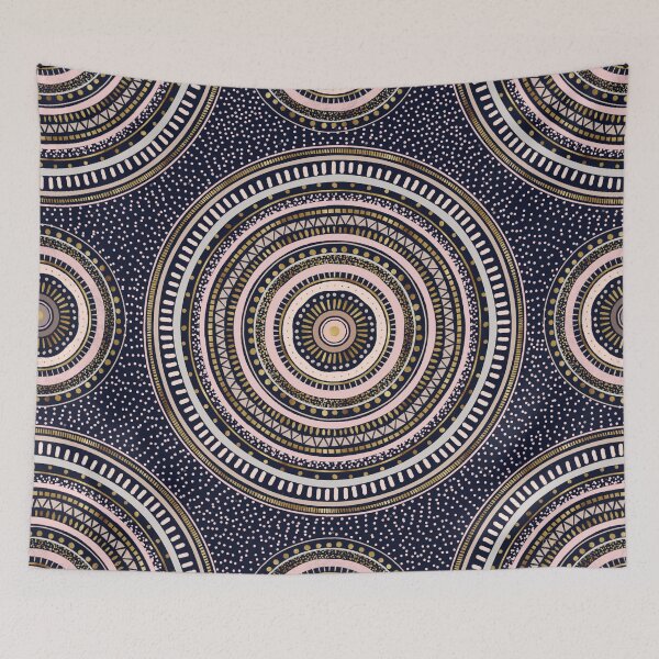 Item preview, Gold Pink Geometric Doodles Blue Mandala designed and sold by NdesignTrend.