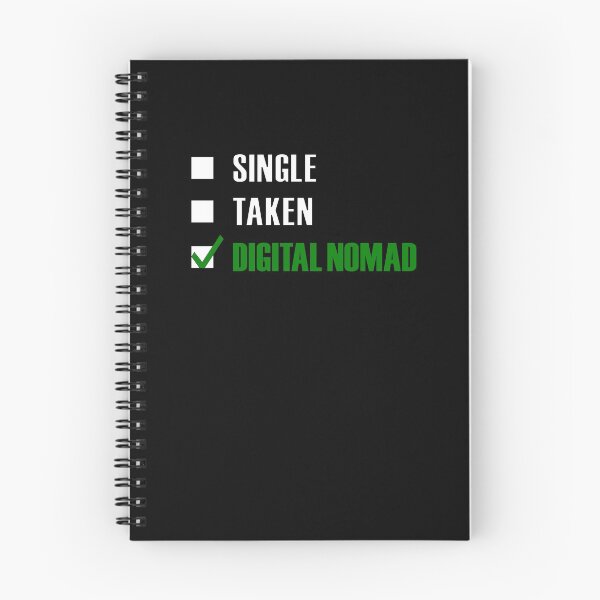 Item preview, Funny Essentials: Single Taken Digital Nomad Green tick check box - Sleek white typography design (dark mode) designed and sold by Deegital18.