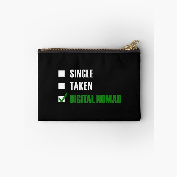 Item preview, Funny Essentials: Single Taken Digital Nomad Green tick check box - Sleek white typography design (dark mode) designed and sold by Deegital18.