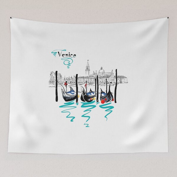 Item preview, Gondolas in Venice lagoon, Italia designed and sold by kavalenkavart.
