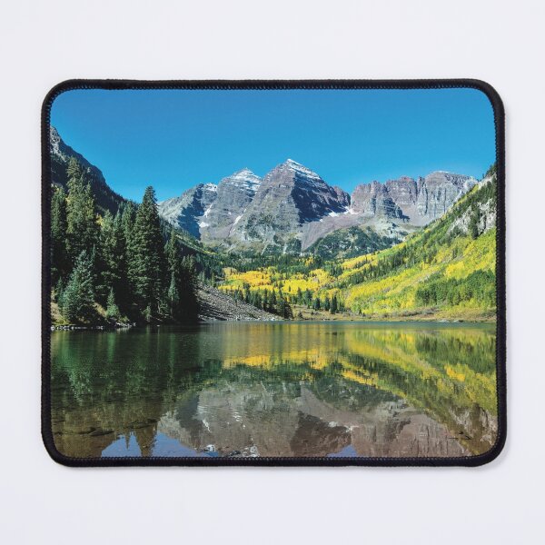 Rocky Mountain peaks called the Maroon Bells, Colorado, USA Mouse Pad