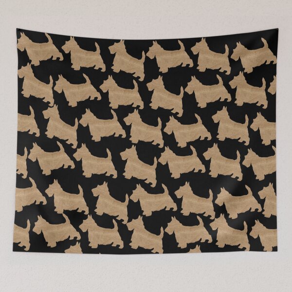 Item preview, Burlap Scottish Terrier Silhouette Pattern For Scottie Dog Lovers designed and sold by LashCreations.