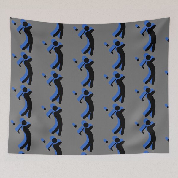 Item preview, Golfer Man Playing Golf In Blue Shadow Symbol - Golf designed and sold by SheetalMourya.