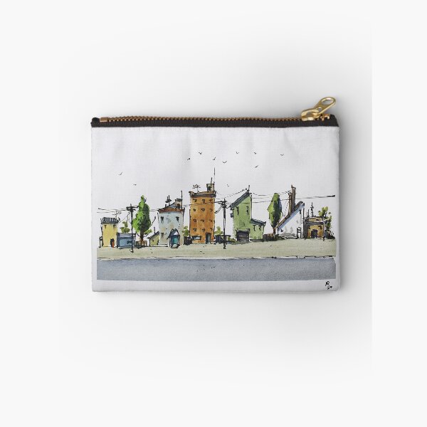 Item preview, Street scene line and wash watercolor by Nil Rocha designed and sold by NilRochaArt.
