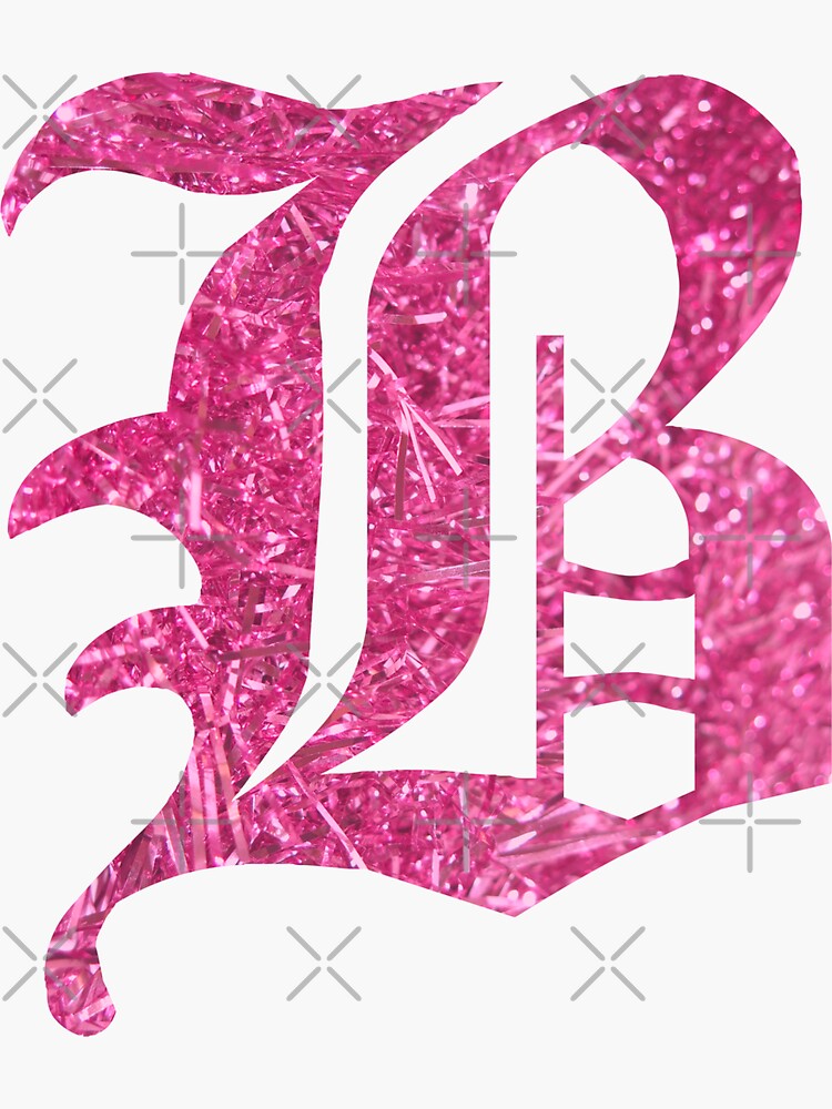 "The Letter B - Capital Pink Glitter Gothic" Sticker For Sale By ...