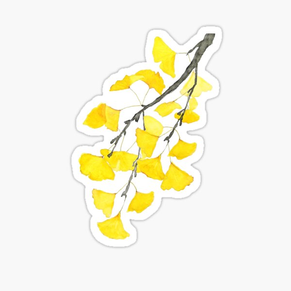 Item preview, hand painted Golden Ginkgo  watercolor designed and sold by ColorandColor.