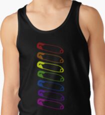 Safe with me rainbow safety pin Men's Tank Top