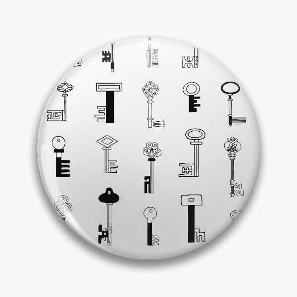 Item preview, Keys black and white pattern designed and sold by Cat Print.