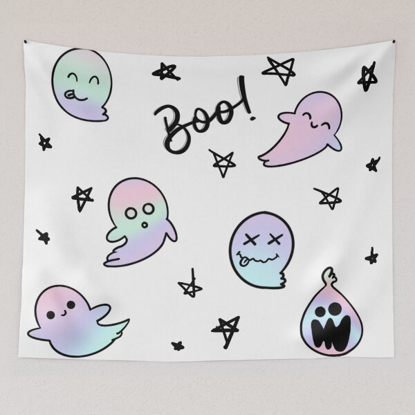 Item preview, Sticker set halloween rainbow holo sweet ghost  designed and sold by Mothartink.