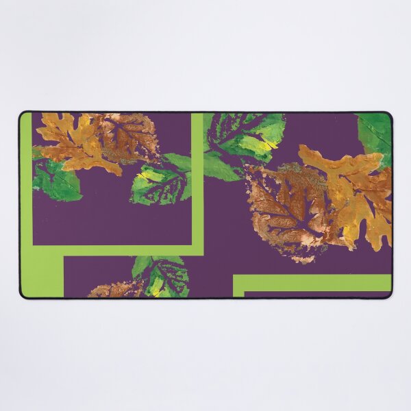 Item preview, Leaf Painting in Acrylic, Thanksgiving, digital lime green background designed and sold by djrunnels.