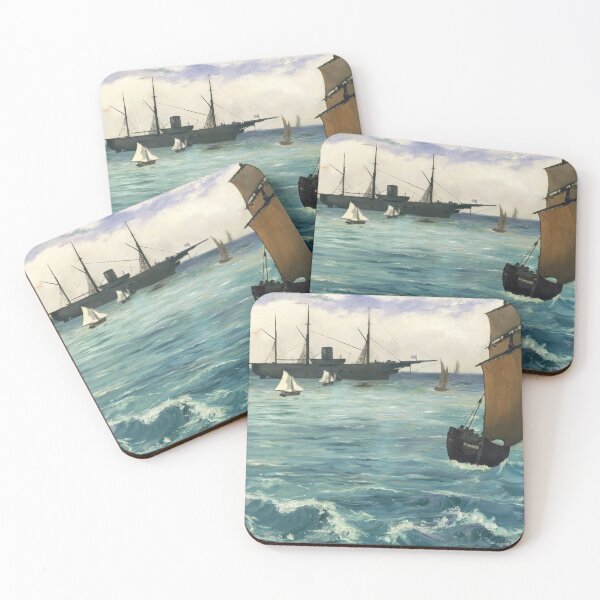 Item preview, Oil Painting The "Kearsarge" at Boulogne (1864) by Édouard Manet designed and sold by Designedbysm.