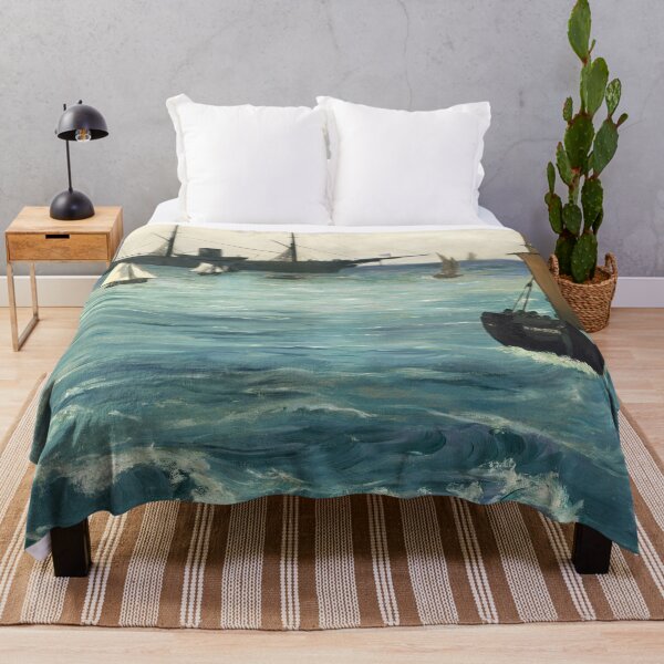 Item preview, Oil Painting The "Kearsarge" at Boulogne (1864) by Édouard Manet designed and sold by Designedbysm.