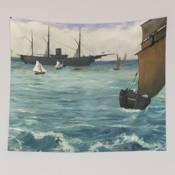 Item preview, Oil Painting The "Kearsarge" at Boulogne (1864) by Édouard Manet designed and sold by Designedbysm.