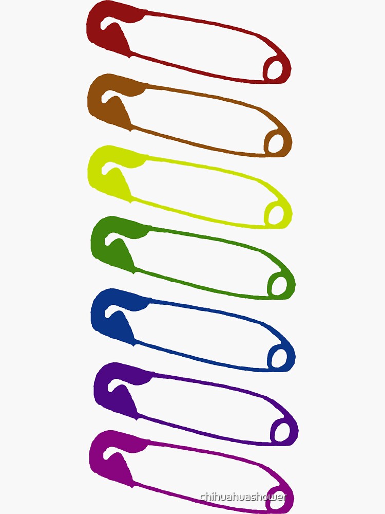 Safe with me rainbow safety pins by chihuahuashower