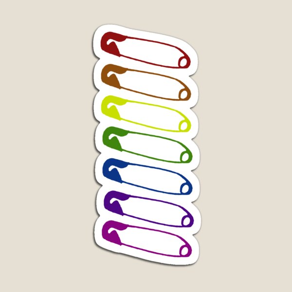 Safe with me rainbow safety pins Magnet