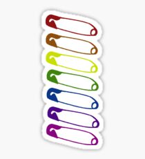 Safe with me rainbow safety pins Sticker