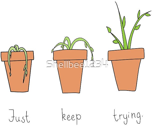 "Just keep trying-colored " Stickers by Shellbee1234 | Redbubble