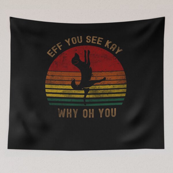 Item preview, Eff You See Kay Why Oh You Dog Yoga Pose Retro Vintage Black Design designed and sold by adamtepl.