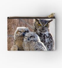 Horned Owl with Chicks Studio Pouch