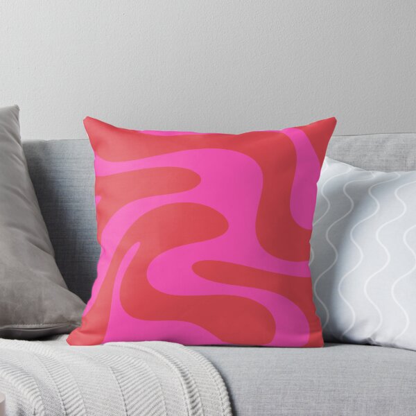Aperçu de l'œuvre Swirly Bright Magenta Rose Fuchsia Rouge Rétro Abstrait Moderne créée et vendue par kierkegaard.