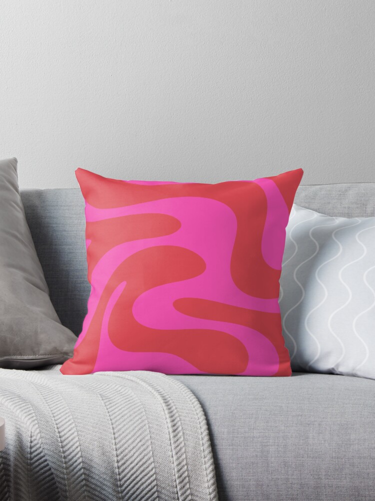 Swirly Bright Magenta Pink Fuchsia Red Retro Modern Abstract