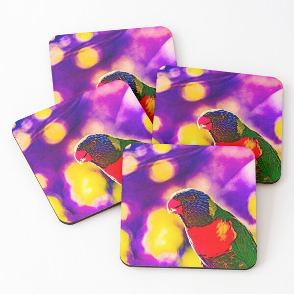 Item preview, Rainbow Lorikeet in the Purple Wood Pop Art designed and sold by Bird-Art-Photos.