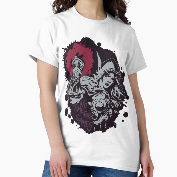Vista previa del artículo con la obra «Sylvanas no tiene tiempo para juegos», diseñado y vendido por Pescapin.