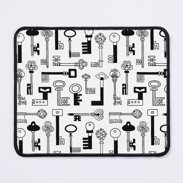 Item preview, Keys black and white pattern designed and sold by Cat Print.