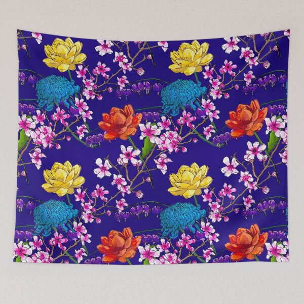 Item preview, Asian Blue Floral Fusion designed and sold by missdebi27.