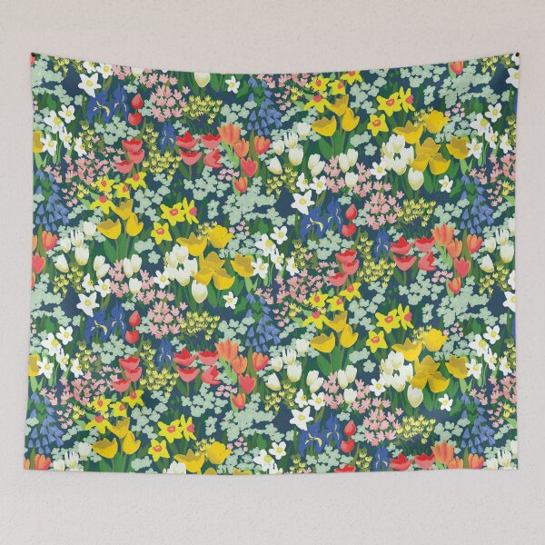 Item preview, Large Scale Floral on Dark Teal designed and sold by bevestudio.