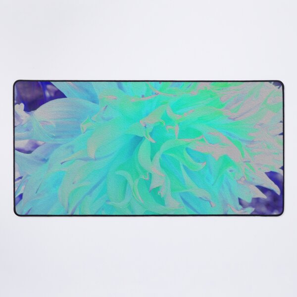 Item preview, Elegant Aquamarine Green and Blue Dahlia Flower designed and sold by myrubiogarden.