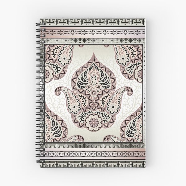 Item preview, Greek Key Border Pink Peach Black Paisley Design designed and sold by Yiorgos Designs.