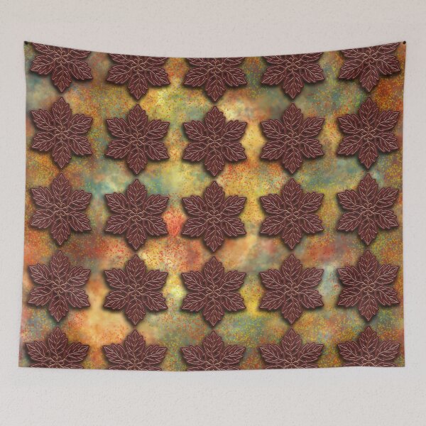 Item preview, Multiple  leaves forming flowers on a brightly colored background designed and sold by XANTHIPPI.