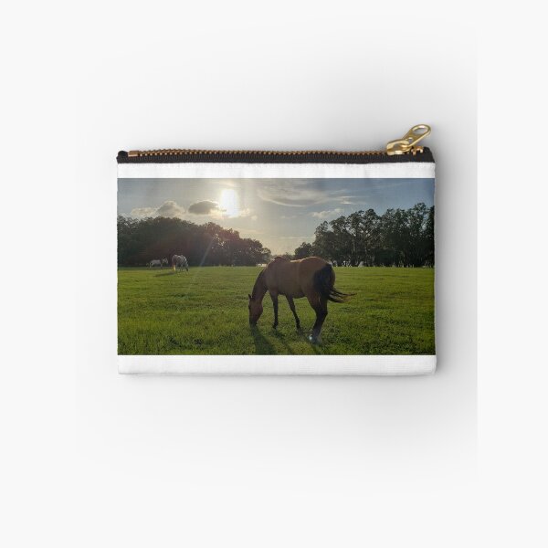 Item preview, Horses grazing in a farm field in Florida designed and sold by ZCS2014.