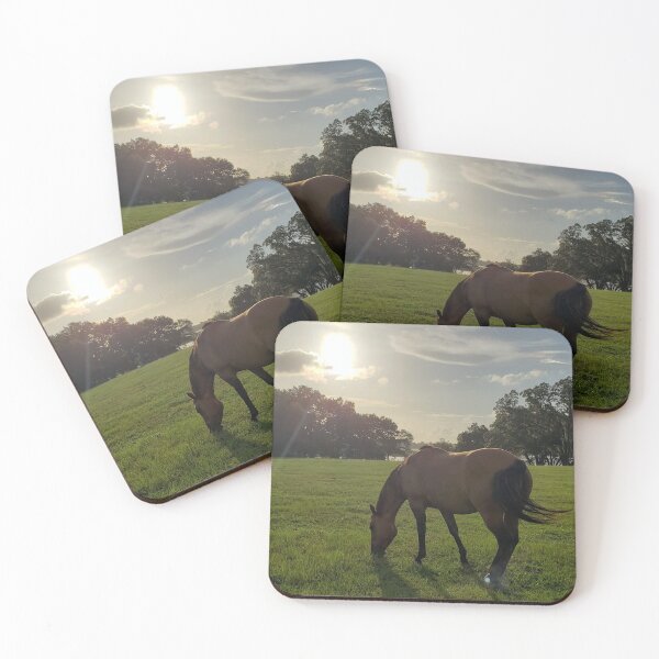 Item preview, Horses grazing in a farm field in Florida designed and sold by ZCS2014.
