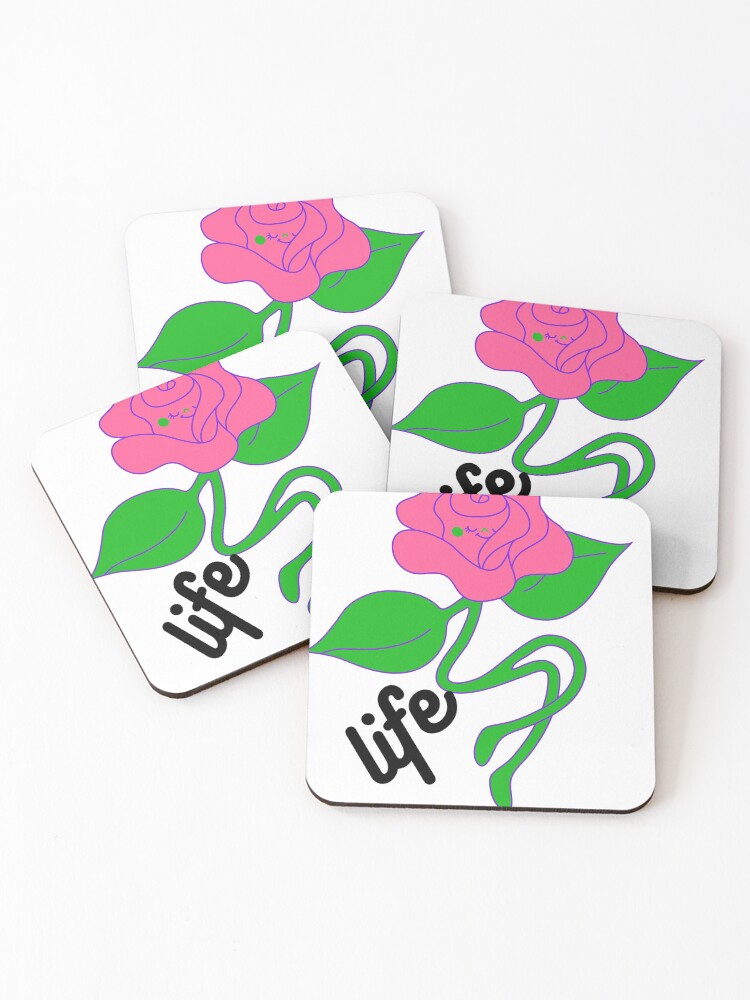 Thumbnail 1 of 5, Coasters (Set of 4), Life. designed and sold by Dhilon2021.