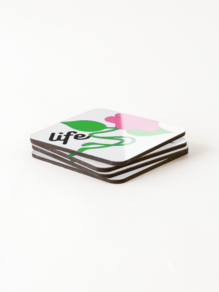 Thumbnail 4 of 5, Coasters (Set of 4), Life. designed and sold by Dhilon2021.