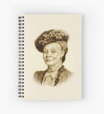 Downton Abbey, Maggie Smith Pencil Portrait, Sepia, Dowager Countess Spiral Notebook