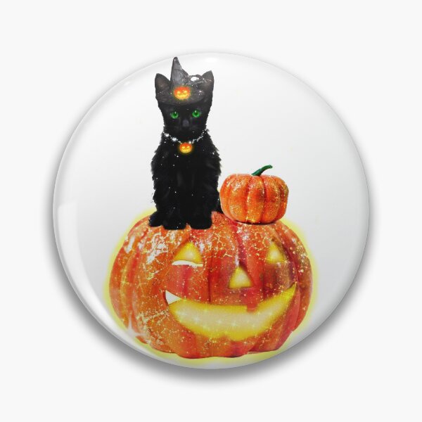 Item preview, Cute Black Kitten and Jack O Lantern Pumpkin Halloween Witch designed and sold by Jolly-Yosei.