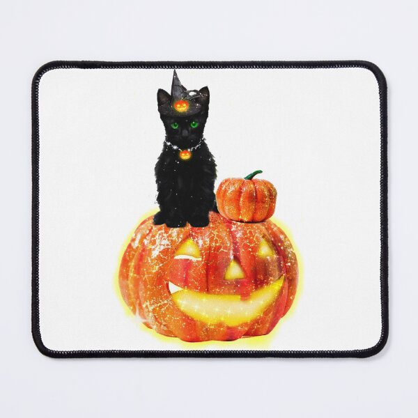 Item preview, Cute Black Kitten and Jack O Lantern Pumpkin Halloween Witch designed and sold by Jolly-Yosei.