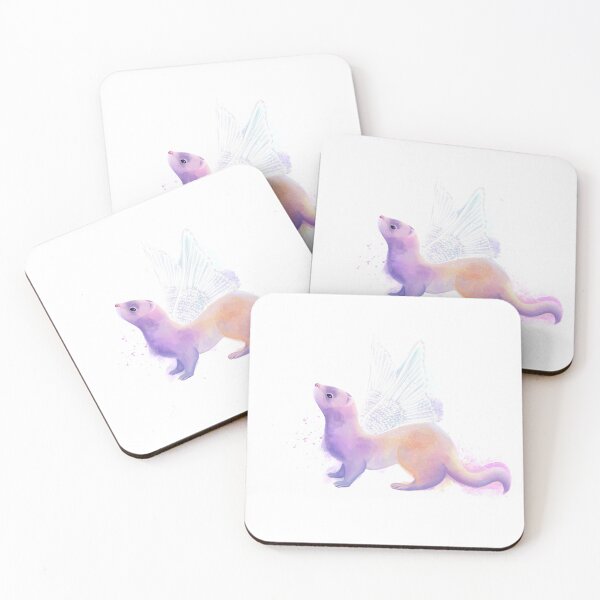 Item preview, Watercolour rainbow ferret designed and sold by SaplingArt.