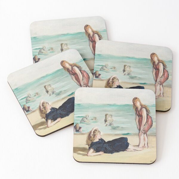 Item preview, Oil Painting On the Beach (ca.1868) by Edouard Manet designed and sold by Designedbysm.