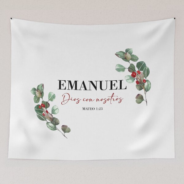 Item preview, Emanuel Dios con nosotros, Spanish Christmas Bible Verse designed and sold by latiendadearyam.