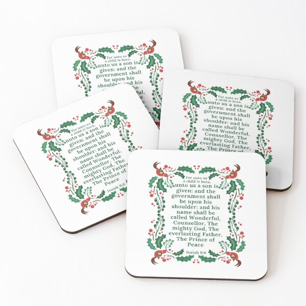 Item preview, For unto us a Child is born, Unto us a Son is given; ISAIAH 9:6 TEXT designed and sold by wildwhimsical.