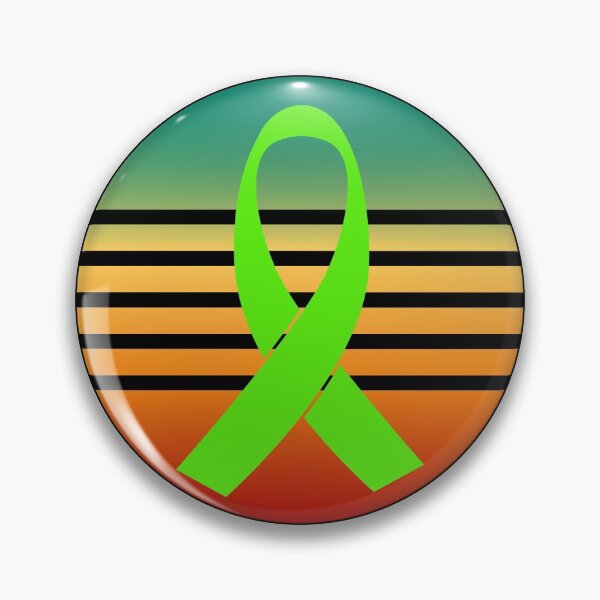 Item preview, Green Organ Donation Ribbon on Retro Sunset designed and sold by teamtransplant.