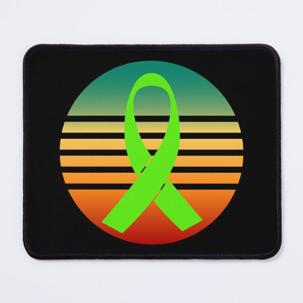 Item preview, Green Organ Donation Ribbon on Retro Sunset designed and sold by teamtransplant.