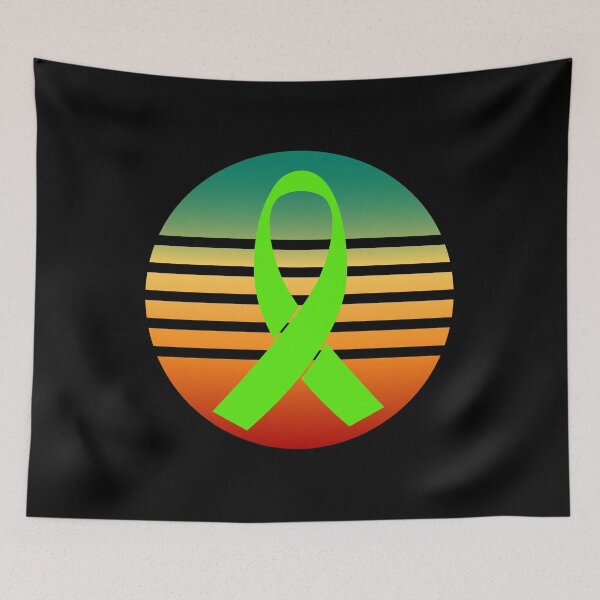 Item preview, Green Organ Donation Ribbon on Retro Sunset designed and sold by teamtransplant.