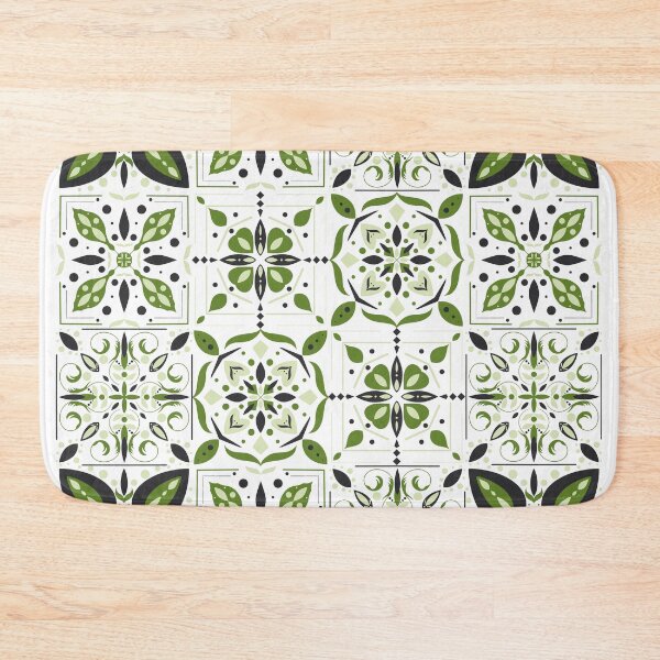 Item preview, Porcelain Green Tile Pattern designed and sold by BiancaPrintShop.