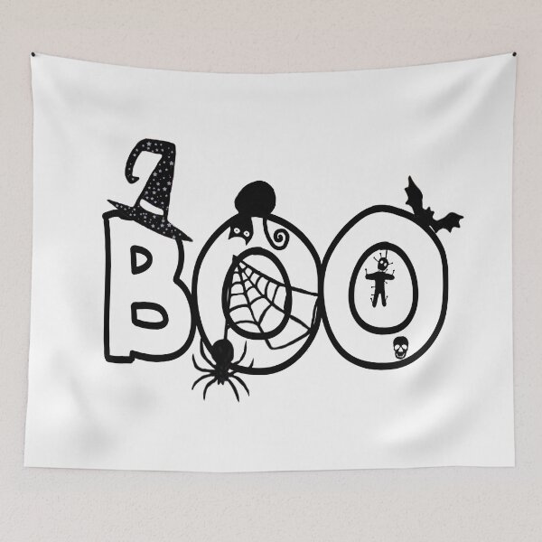Item preview, Halloween Boo with Witches Hat Black Cat Spider Web designed and sold by Swigalicious.